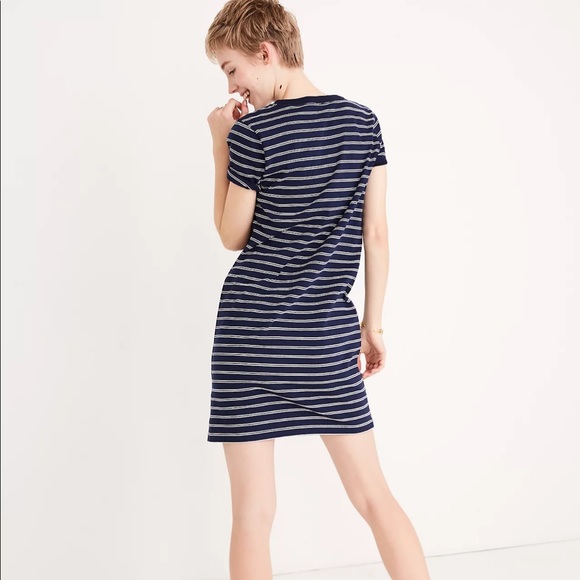 MADEWELL Tee Dress in Epperson Stripe size XXS - Picture 3 of 8
